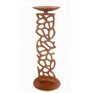 GOOD DESIGN Handmade Eco-Friendly Aluminum Candle Stand Designer Cast Table Decor Candle <b>Pillar</b> Holder Wholesale Antique Metal - Product Image 1