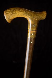 Bastón Elegante de Latón con Mango Decorativo Antiguo, Eje de Madera Premium, Bastón de Lujo, Colección de Regalo - Product Image 3