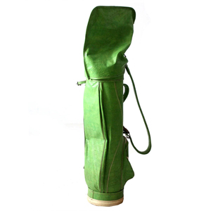 Sacs de golf en cuir imperméable pour hommes et femmes, de haute qualité, personnalisés, en toile vintage et en cuir vert. - Product Image 3