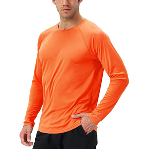 T-shirt de natation athlétique élégant pour homme à manches longues, vert sarcelle vif, protection solaire UPF 50+, séchage rapide, léger, vente en gros - Product Image 2