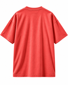 T-shirt Unisexe Rouge Corail Surdimensionné Personnalisé en Coton Lourd, Épaules Tombantes, Style Streetwear, Vêtements à Marque Privée, Vente en Gros - Product Image 2
