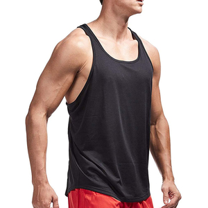 Men's Black Quick Dry Sports Tank Top O-Neck Solid Knitted Gym <b>Vest</b> for Fitness Running - Product Image 6