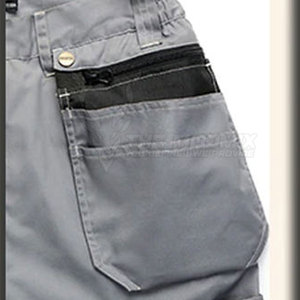 Pantalon de travail cargo gris respirant multi-poches en coton durable résistant à l'abrasion pour l'extérieur - Product Image 2