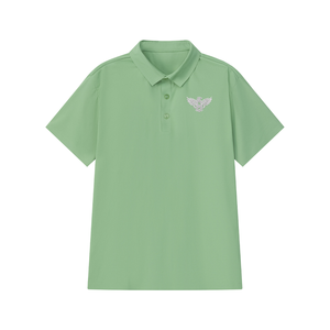 Chemise en jersey de polyester respirante et à séchage rapide pour homme, manches courtes, légère, décontractée, unie, ODM, golf, XL, blanche, avec aigle brodé sur la poitrine - Product Image 1