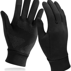 Gants de course à doigts entiers en nylon antidérapants, unisexes, motif noir et rouge, pour le cyclisme, le ski et l'hiver - Product Image 2