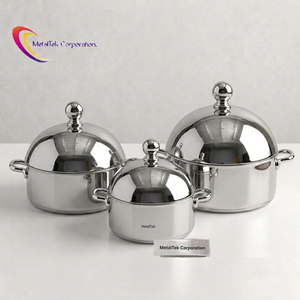 Luxury Stainless Steel Casserole Hotpot Insulated Food <b>Warmer</b> Chafing Dish Server Cookware Set Double Wall Hot Pot Dinnerware - Product Image 2