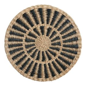 Wholesale Round Woven Seagrass Placemat Boho Natural <b>Table</b> Mat Handcrafted Black Pattern Heat Resistant Dining Kitchen <b>Table</b> Mat - Product Image 1