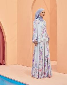 Vêtements islamiques musulmans de Malaisie, ensemble Abaya brillant, Baju Kurung SIPO, mode Eid, ensemble coordonné 2 pièces en satin de soie - Product Image 3