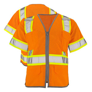 Working Men's Hi-Viz Yellow Reflective Tape Vest Safety Workwear Security High Visibility Apparel Vest <b>Jacket</b> For <b>Worker</b> - Product Image 1