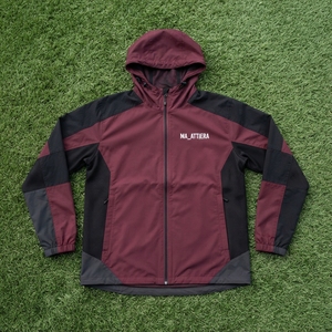 <b>Men</b> Burgundy Black Hooded Windbreaker <b>Jacket</b> Full Zip Mesh Panel Lightweight Outdoor Sports <b>Running</b> <b>Jacket</b> - Product Image 5