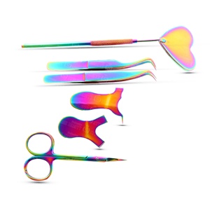 Ensemble d'outils pour cils en marque privée OEM comprenant un ensemble de pinces à cils, un miroir à cils, une poignée, des ciseaux à cils et une brosse en forme de Y - Product Image 4