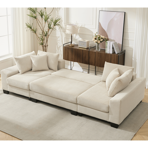 Nuovo Arrivo: Divano Letto Oversize a U da 114 Pollici, 2-in-1, Convertibile, con Funzione Estraibile, per Soggiorno, con Video - Product Image 4