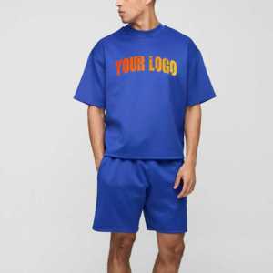 Conjuntos de Camisas y Pantalones Cortos de 2 Piezas para Hombre, de Alta Calidad, con Logotipo Estampado, 100% Algodón Transpirable, para Verano - Product Image 4