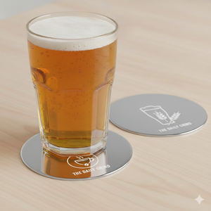 Posavasos de cerveza metálicos reutilizables, duraderos, personalizados con impresión, accesorios para bares. - Product Image 4