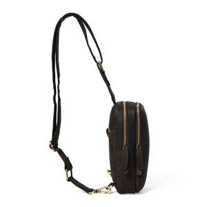 Sac bandoulière multi-compartiments en cuir véritable, prix direct usine, sac de poitrine - Product Image 3