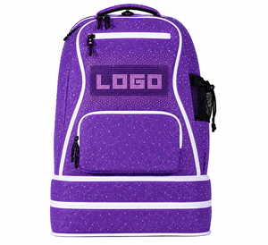 Sac à dos de cheerleading en strass pour filles, design étoile, nœud et mégaphone, multi-poches, en PU, 30-40L - Product Image 1