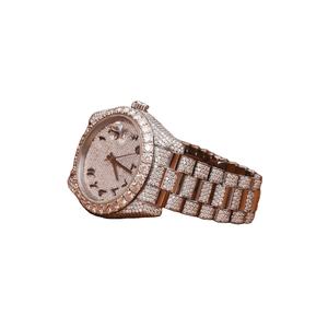 Montres à Quartz pour hommes de haute qualité Style Hip Hop avec montres Moissanite VVS Clarity Diamonds Bracelet en cuir Prix bas Reloj - Product Image 6