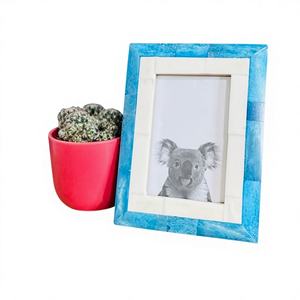 Cadre photo rectangulaire unique en incrustation d'os Dernier étui d'image de voyage Prix raisonnable Fabriqué en plastique acrylique Logo personnalisable Cadeau - Product Image 4