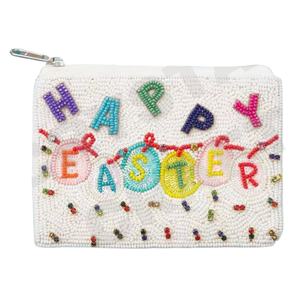 Monedero con cuentas de semillas personalizadas con diseño de Feliz Pascua, hermoso monedero con características de accesorios de moda - Product Image 1