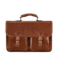 Porte-documents pour ordinateur portable en cuir véritable fait main, pour le travail de bureau, sac en cuir marron de qualité supérieure, porte-documents avec logo personnalisé