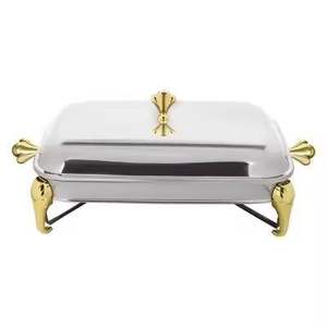 Cazuela de Acero Inoxidable Martillado con Tapa, Plato de Servicio de Lujo para Buffet y Catering - Product Image 5