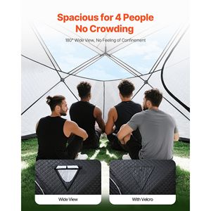 Tenda Sauna a Vapore Portatile Professionale per Esterni per 4 Persone, in Tessuto Oxford Resistente e Acciaio al Carbonio, Facile da Montare - Product Image 4