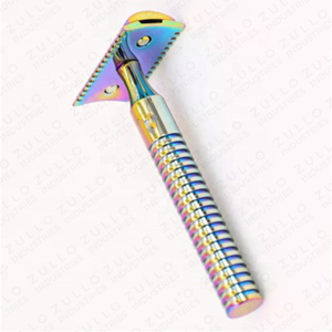 Maquinilla de Afeitar de Seguridad de Acero Inoxidable de Primera Calidad, Color Arcoíris, Doble Filo, Reutilizable, para Hombre, Marca Privada OEM - Product Image 4