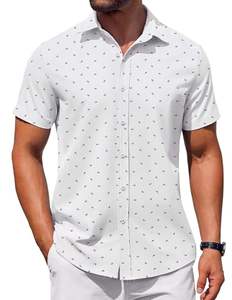 Chemise décontractée imprimée pour homme, manches courtes, style hawaïen tropical, boutonnée, motif floral coloré, idéale pour l'été et les vacances - Product Image 1