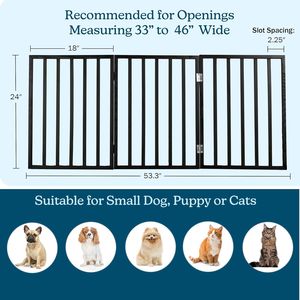 Cancelletto per Animali Domestici Pieghevole a 3 Pannelli da Interno 54x24 Pollici, Recinzione per Cani per Scale, Corridoi o Porte - Product Image 2