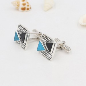 Boutons de manchette en onyx turquoise et argent sterling 925 pour hommes, accessoires de luxe pour smoking, mariage, fiançailles, formel - Product Image 4