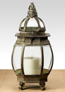 Portavelas colgante de hierro de metal rústico, linterna de metal portátil multiusos, tarros de metal decorativos con forma geométrica personalizada - Product Image 2