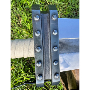 Épée longue surdimensionnée forgée à la main de 43 pouces, épée de collection artisanale de style fantastique, pièce de présentation, poignée enveloppée, fourreau inclus - Product Image 6