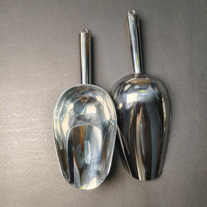 Juego de 2 Cucharas Resistentes de Acero Inoxidable para Hielo y Harina, Cucharas de Cocina con Acabado de Espejo sin Costuras y Asa para Colgar, Duraderas. - Product Image 3