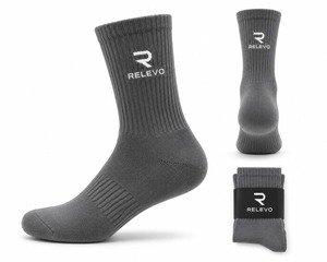 Chaussettes décontractées pour hommes en spandex et polyester, tricotées, respirantes, grises unies, jacquard, style hiver classique, haute qualité - Product Image 6