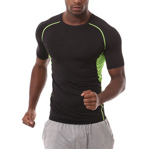 T-shirts de fitness ajustés en Spandex/Polyester pour hommes, personnalisables, tricotés, qualité supérieure, directement de l'usine, pour la gym et l'entraînement - Product Image 6
