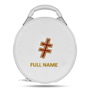 Estuche para Gorra de Capítulo del Arco Real de el Antiguo Gran Sacerdote Masónico, de Cuero Rojo, con Logotipo Bordado, para Coser, Venta al por Mayor - Product Image 1