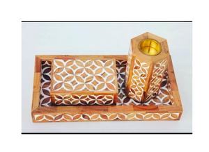 Incrustation d'os brûleur arabe fait à la main en résine brûleur d'encens Ramadan Bakhoor brûleur au prix de gros - Product Image 2