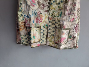 Quilted <b>Patchwork</b> <b>Jacket</b> Women's V Neck Full Sleeve Cotton Floral Print Hand Embroidered Regular Length Autumn Style gift - Product Image 3