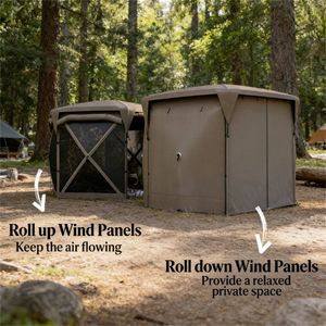 Gazebo Parasole Pop-Up Marrone, Design Pratico e Conveniente per Carport - Product Image 2