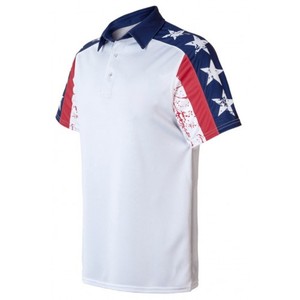 T-shirt Homme Sublimé à Manches Courtes Imprimé Étoiles et Rayures Respirant Tricoté 100% Polyester Style Décontracté Anti-Plis Extérieur - Product Image 1