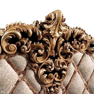 Offre Spéciale : Ensemble de Chambre Emma Luxe Classique, Cadre de Lit Capitonnée Dorée Sculptée, Style Européen Élégant - Product Image 5