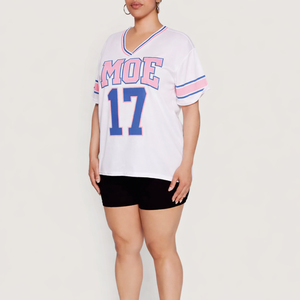 Maillot de football américain unisexe surdimensionné en maille blanche, col en V, respirant, en polyester, personnalisable pour équipe, grandes tailles, OEM, faible MOQ, vente en gros - Product Image 3