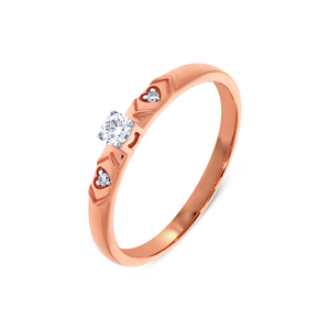 14K Rose Gold Diamond Swirl <b>Ring</b> Elegant Pave Setting Minimalist <b>Stacking</b> <b>Ring</b> Fine Jewelry for Women - Product Image 1
