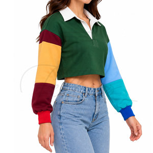 Fashion <b>Women</b> <b>Polo</b> <b>Shirt</b> Slim Fit Cropped <b>Polo</b> Tee Custom Streetwear Supplier <b>Polo</b> <b>Shirt</b> For Sale - Product Image 2