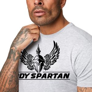 เสื้อยืดเจอร์ซีย์กราฟิกสีเทาอ่อนสำหรับผู้ชาย คอกลม แขนสั้น สำหรับออกกำลังกาย ฟิตเนส เทรนนิ่ง ชุดลำลอง เสื้อกีฬา - Product Image 3