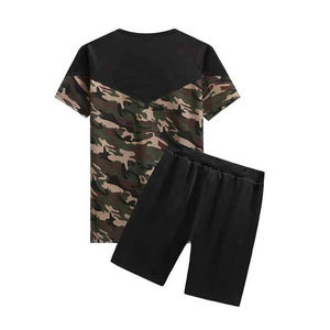 Ensemble de t-shirt et short de sport à logo personnalisé professionnel, à séchage rapide, respirant, collection hiver, couleur unie, taille plus, pour homme - Product Image 5