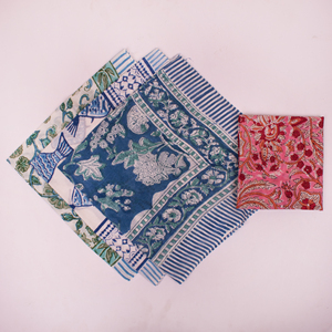 Pañuelos de Algodón Estampados de Lujo con Diseño Floral Vintage y de Peces, Ecológicos, de Alta Calidad, Regalo para Adultos, Cubre Rostro para Damas - Product Image 4