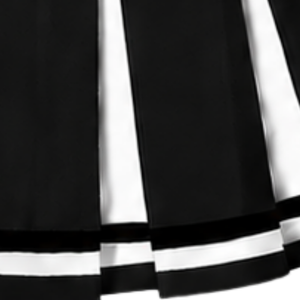 Jupe plissée noire pour femme, tenue de danse athlétique, uniforme d'équipe, vêtement de performance avec rayures blanches - Product Image 5