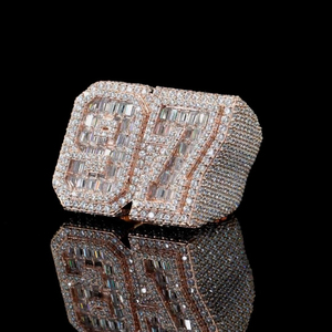 ZAWO <b>Custom</b> <b>Ring</b> Vvs1 Pass Tester Iced 3D Design Pave Setting Luxury Unisex Everyday Wear 925 Sterling Silver Dripping - Product Image 4