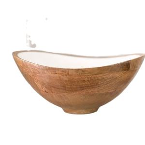 Resina esmaltada blanca en el interior, decoración decorativa para el hogar, mesa, utensilios de cocina, cuenco con curvas, superventas - Product Image 1